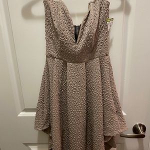 Beige strapless dress